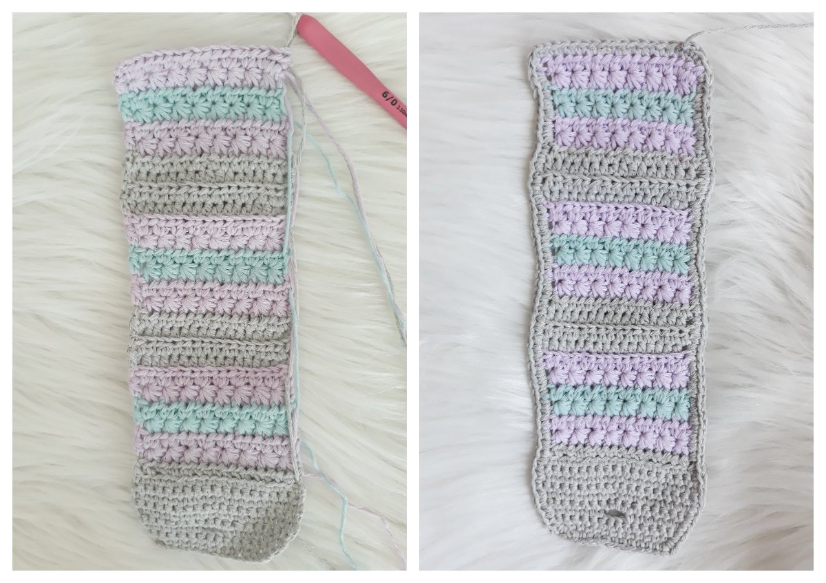 Blog-Inhaltsbild für 'Taschen- Set im Sternchenmuster, kostenlose Häkelanleitung'